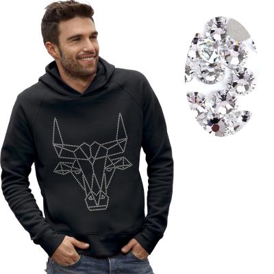 China Men's Autumn Street Wear Long Sleeve Anti-wrinkle Wholesale Hoodies and Sweatshirts Logo Skull Rhinestone Custom Men's Hoodie for sale