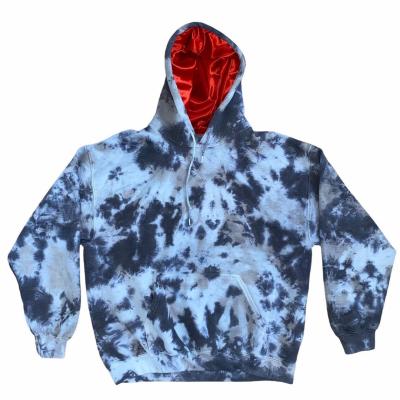 China Anti-wrinkle color satin striped hoodie Nice custom tie dye hoodies for men and women logo for sale