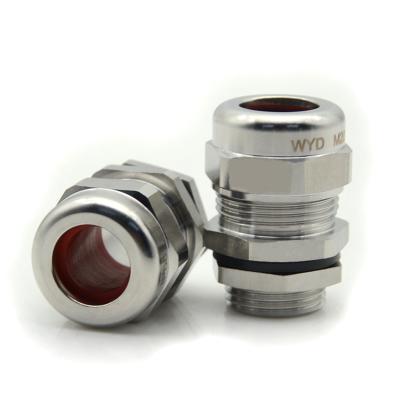 China M20 Ul94-v0 Stainless Steel Smooth Outdoor Flame Retardant Metal Cable Glands Waterproof Seal for sale