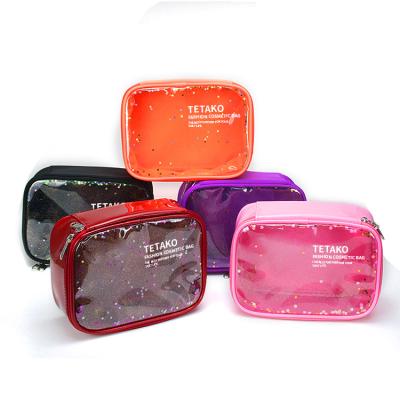 China Durable and Convenient Girl Portable Luxury Transparent Cosmetic Pouch Fashion Travel Makeup Case Waterproof PVC Make Up Bag for sale