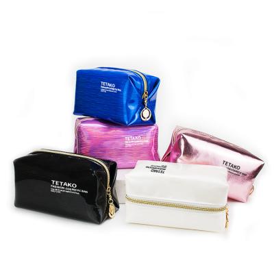 China Lady Waterproof PU Leather Cosmetic Bag Custom Portable Travel Women Makeup Pouch Waterproof for sale