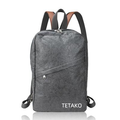 China Wholesale Eco-Friendly Fashion Waterproof Paper Bag Shoulder Waterproof Large Capacity Men Backpack for sale