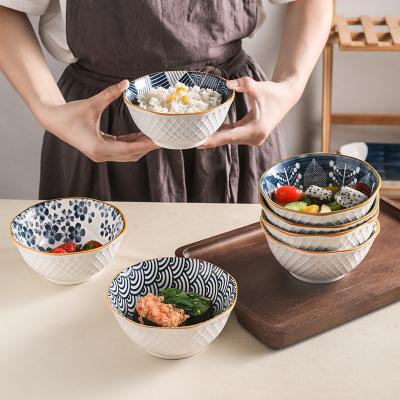 China Viable High Quality Ceramic Noodle Bowl Japanese Style Tableware Noodle Bowl Matte Bowl for sale