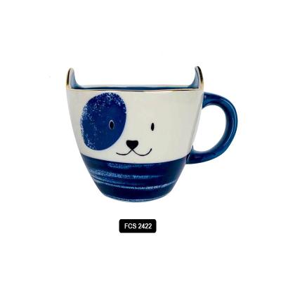 China Viable Hot Selling Animal Coffee Mug Cartoon Cup Custom Mug Amazon Hand Printing Ceramic for sale