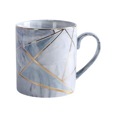 China Viable Factory Good Quality 13oz Wholesale Porcelain Customized Nordic Style Marbled Coffee Mug for sale