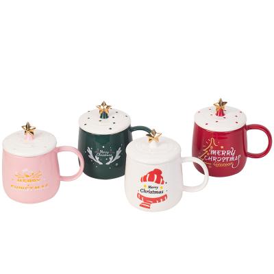 China Viable Factory Good Quality Wholesale Porcelain 12.5 Oz Customized Christmas Decal Mug for sale