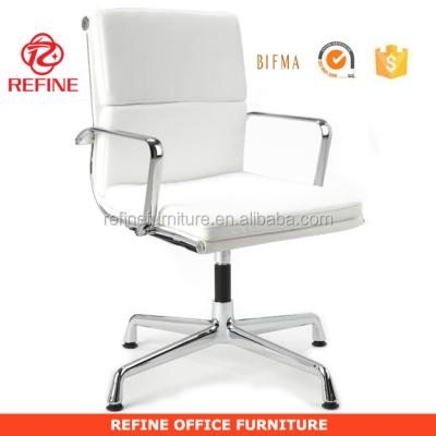 China Modern White Leather Executive Chair Swivel Executive Office Chair Without Wheels RF-S067E for sale