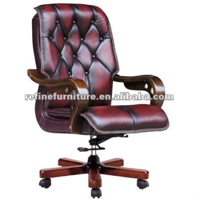 China Executive Office Chair Wooden Arms Luxury Leather Chair RF-B009 for sale