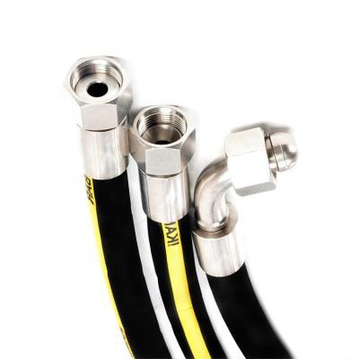 China Durable Top Selling 1/4 3/8 1/2 2 Inch Thread Braided Hose High Pressure Air Hose Hydraulic Hose Connect for sale