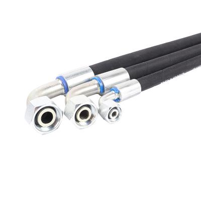 China Durable steel wire braided rubber hydraulic hose steel wire spirally wound hydraulic hose conforms to SAE J517 for sale