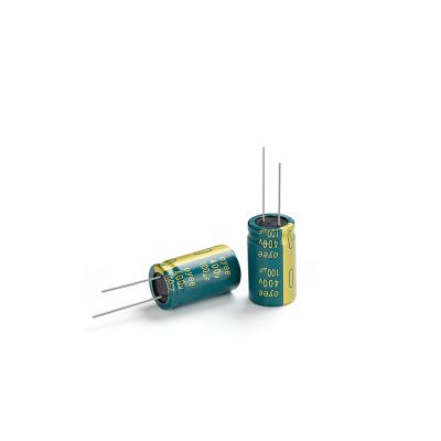 China LED Lighting Oyee 400V100UF 16*25 Guide Pin Aluminum Electrolytic Capacitor High Pressure Resistance Long Life for sale