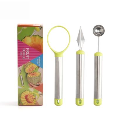 China Sustainable Fruit Carving Tools Carving Knife Set For Fruit 3 Piece Set for sale