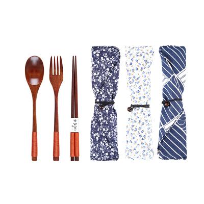 China Viable gift spoon travel set and fork wooden spoon set for sale