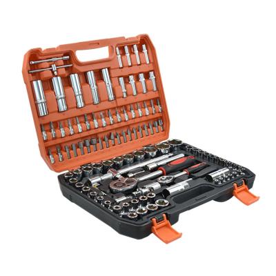 China Multifunctional car repair kit auto repair tools wrench socket set 108 pcs socket set with protable plastic box for sale