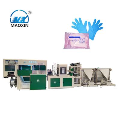 China Easy Operation Maoxin MXST- AU 400 Automatic Glove Making Machine With Bag Packing Function For CPE for sale