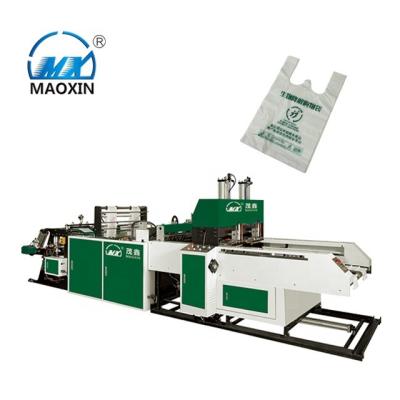 China Packaging Industry Full Automatic T-shirt Bag Biodegradable Plastic Bag Making Machine For PLA/PBAT for sale