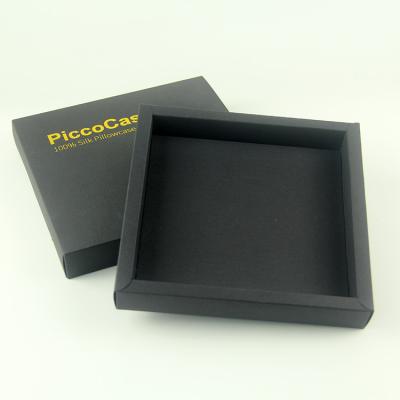 China Recyclable Black Craft Paper Sleeve Soap Paper Box For Bristle With Gold Logo Stamp for sale