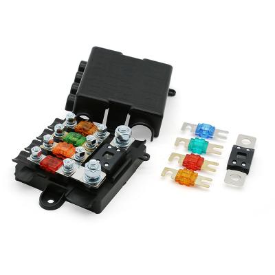 China Power Distribution Busbar 4 Ways MIDI Way MEGA Holder Fuse Box For Car Automotive Boat for sale