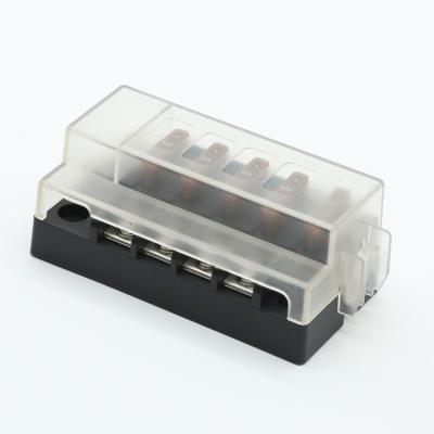 China 12V 24V Single Side Blade Fuse Holder Boat Fuse Box 4 Way Circuit Position Automotive Fuse Block for sale