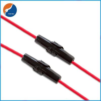 Chine Supports intégrés de logement noirs de fusible de tuyauterie en verre de 5x20mm avec la longueur rouge du fil 18AWG 15CM à vendre