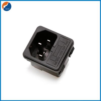 China R14-C-1GB1 Electrical 3 pIN C14 250VAC 10A Power Socket Two In One Socket With Fuse Holder Te koop