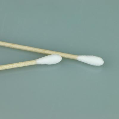 China Replacement Wood Single End Pole Huby CA-006 Disposable Industrial Cleaning Cotton Swab Stick 6inch for sale