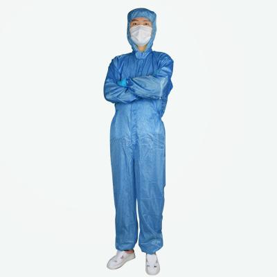 China One-piece suit / anti-static and shrink-proof safety ESD fabric protective clothing custom style for sale