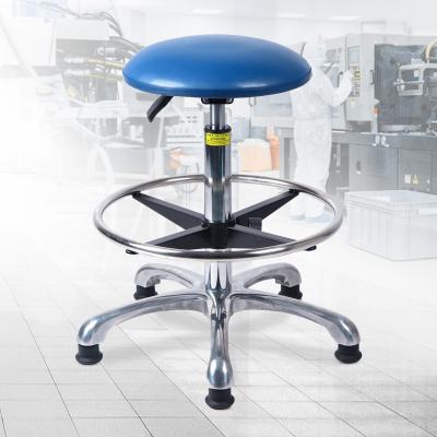 China Modern Cleanroom Anti-Static PU Leather Round Stool/ESD Chair/ESD Lab Adjustable Anti-Static Office Chair for sale