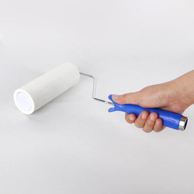 China White/Blue PE Dust Roller Manual Sticky Polyethylene Film Sticky Adhesive Remove Roller for sale