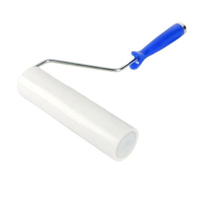 China 10 Inch PE Roller Handle Tool Fiber Sticky Cleaning Sticky Roller Industrial PE Manual Industrial Cleanroom Dust Removal for sale