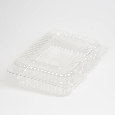 China Disposable Clamshell Plastic Eco-friendly Hinged Container For Fresh Food Packing Supermarket Fresh Storage Box for sale