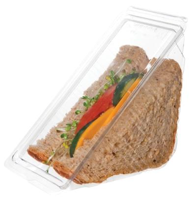 China Clear Disposable Plastic Triangle Box Triangle Food Grade PET Food Grade Sandwich Packing Container Sample Free for sale