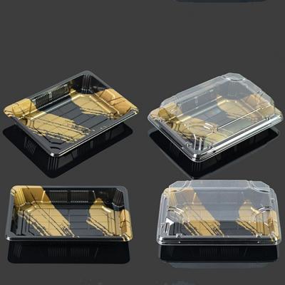 China New Style Disposable Disposable Blister Plastic Sushi Tray With Clear Lid Japanese Traditional Food Packaging Container Box for sale