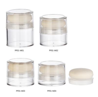 China PP01M01~04 Powder Puff Cosmetic Jar Round Powder Jars for sale