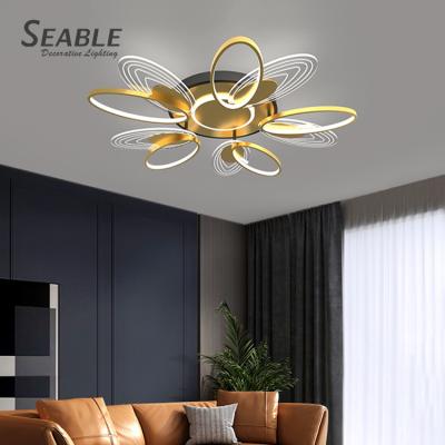 China New Technology Living Room Indoor Luxury Gold LED Black Outdoor Mounted Modern Aluminum Ceiling Light for sale