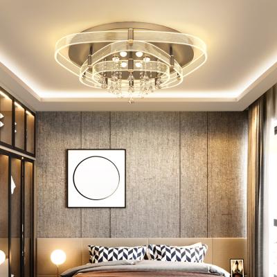 China New Product Decoration K9 Crystal Iron Acrylic Bedroom Modern LED Indoor Luxury Ceiling Light Outdoor Mounted for sale