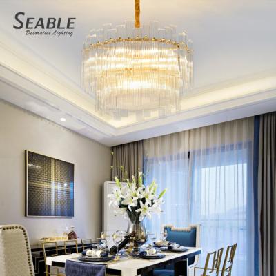 China Contemporary Luxury Residential Villa Glass Home Hotel Chandelier Decoration Modern Pendant Light for sale