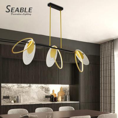 China Factory Direct Luxury Modern Indoor Living Room LED Chandelier Modern Black Gold Decoration Pendant Light for sale