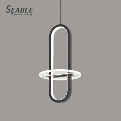 China Fashion Contemporary Unique Home Decor 24W 48W Aluminum Acrylic Modern Bedroom LED Pendant Light for sale