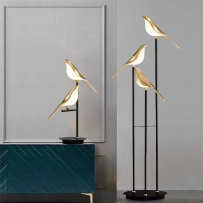 China Contemporary Indoor Aluminum Acrylic Black Living Room Decoration Fashion New Product Modern Gold LED Floor Lamp for sale