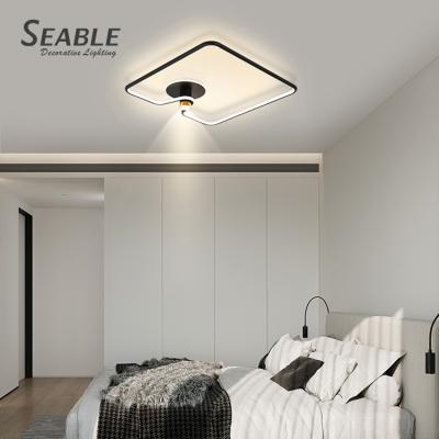 China Outdoor Mounted Fast Shipping Fashion Decoration Indoor Black Aluminum Living Room Contemporary LED Ceiling Light for sale