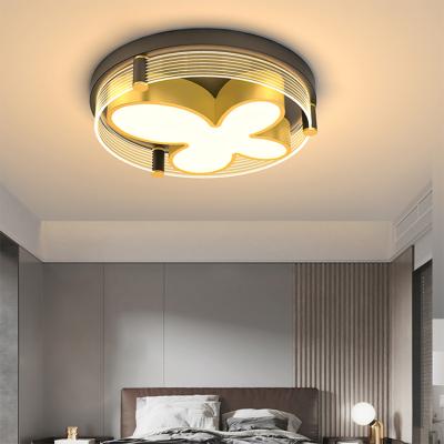 China Indoor Unique Gold LED Black Acrylic Contemporary Living Room Bedroom Decoration Style Ceiling Lamp Outdoor for sale