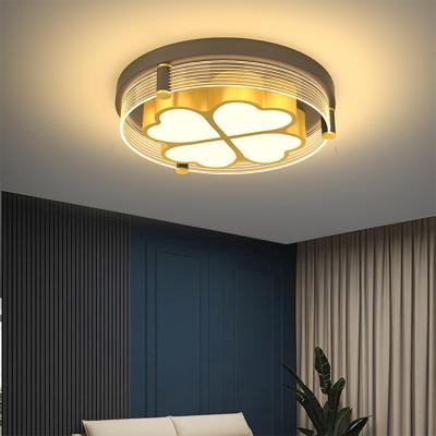 China Modern New Design Gold Iron Surface Mounted Bedroom Living Room Indoor Acrylic Black LED Decoration Ceiling Lamp for sale