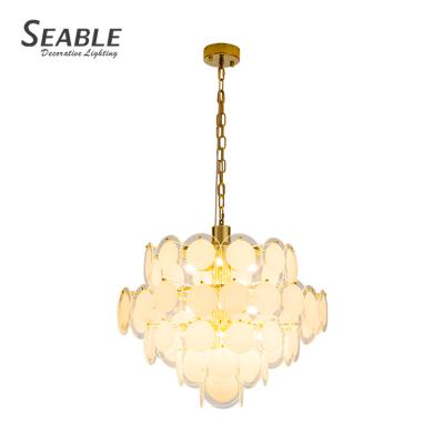 China Modern Decorative Indoor Home Villa Cafe Chandelier Decoration Contemporary Style Luxury Glass Hanging Light for sale