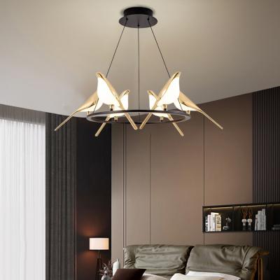 China Contemporary Professional Acrylic Black Gold Indoor Factory Living Room Bedroom LED Modern Pendant Lamp Decoration for sale