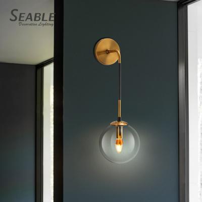 China New Design Contemporary Glass Metal Indoor Living Room Bedroom Decoration Modern Wall Light Bronze Smoke Gray Decoration for sale