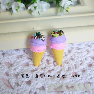 China Europe Hot Selling Ice Cream Cone Resin Flatback Planar Cabochon For Handmade for sale