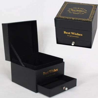 China Recycled Materials Elegant Design Luxury Custom High Quality Jewelry Pull Out Customizable Drawer Box Storage Package Gift Box With Elegant Handle for sale