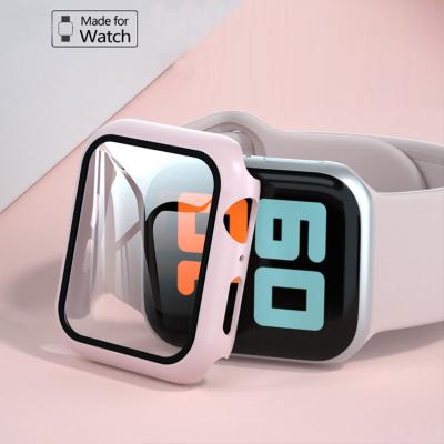 China New Tempered Glass Watch Cover Case with Strap for Apple Series 7 5 4 3 Watch Band 41mm 45mm 44 mm 40mm 42mm 38mm case zu verkaufen