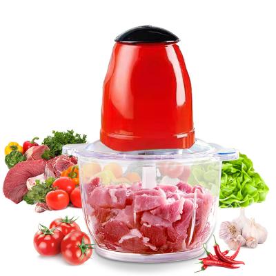 China Hotel 2L Capacity Double Speeds Stainless Steel Blades Industrial Electric Meat Food Grinder Cleaver Machine for sale